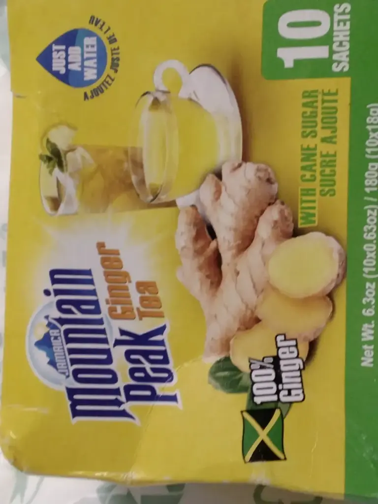 Jamaica Mountain Peak Ginger Instant Tea 10 Sachets- Sweeten with brown sugar 