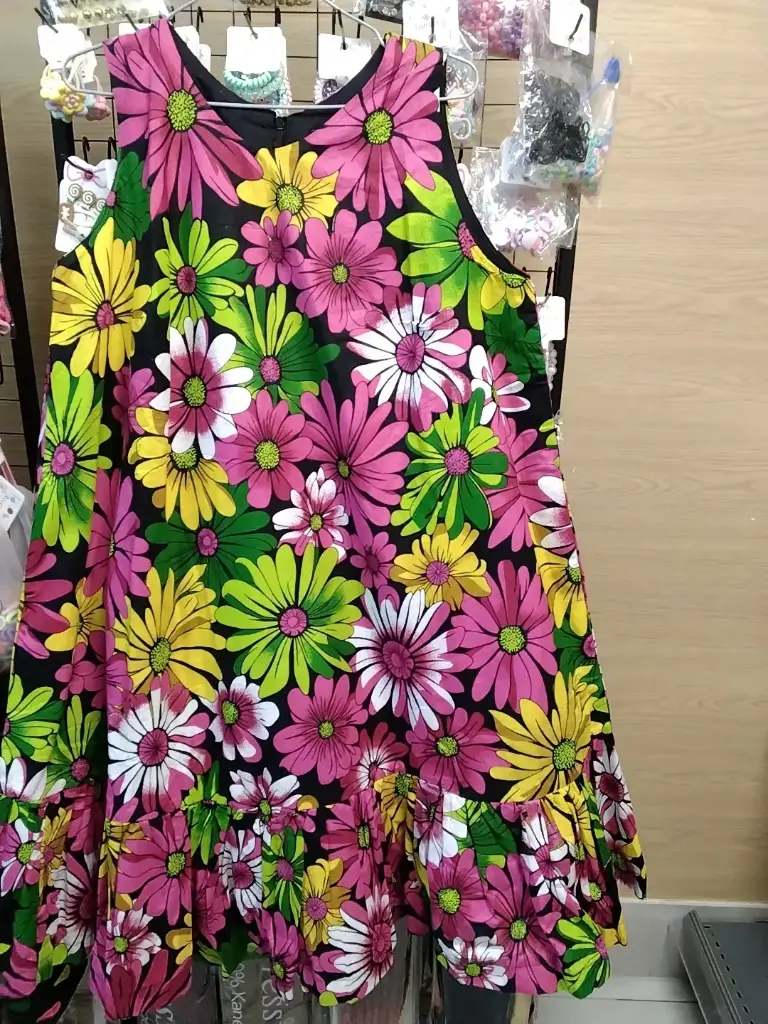  African Print flowered sleeveless short flared dress 