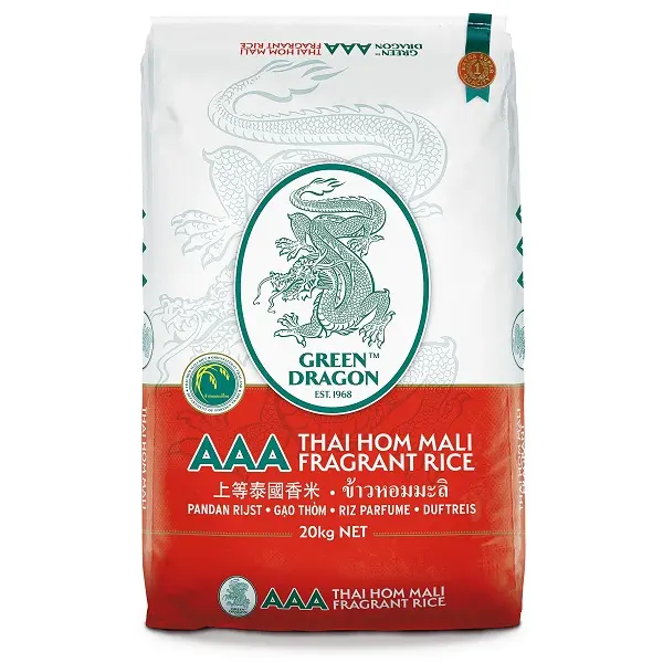 Green Dragon Thai Hom Mali Long Grain Parfume Jasmine Rice 20kg