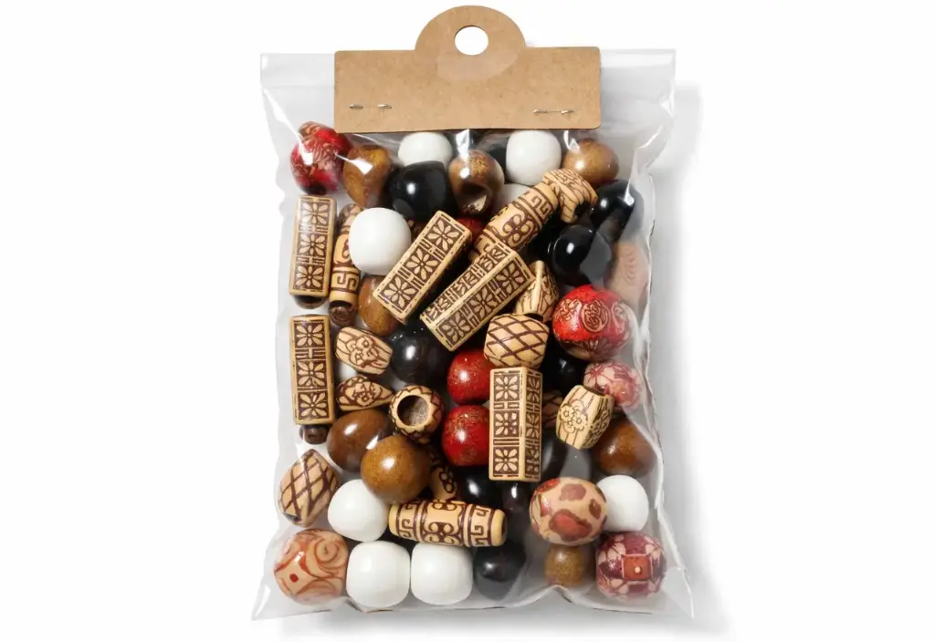 60pcs Wood hair beads 