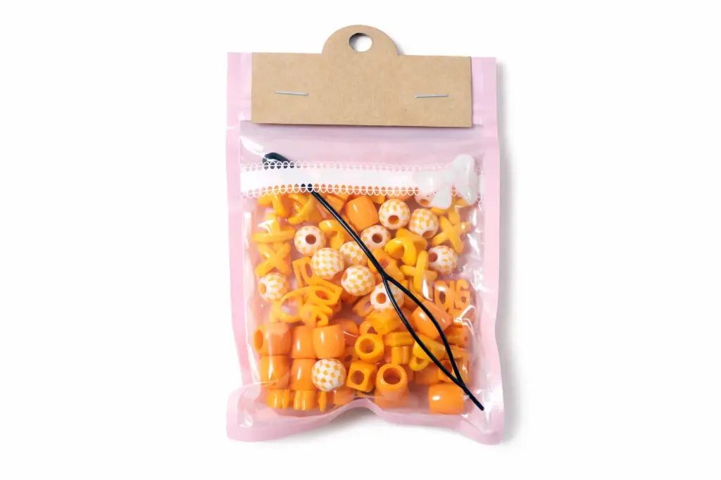 60pcs orange love hair beads 