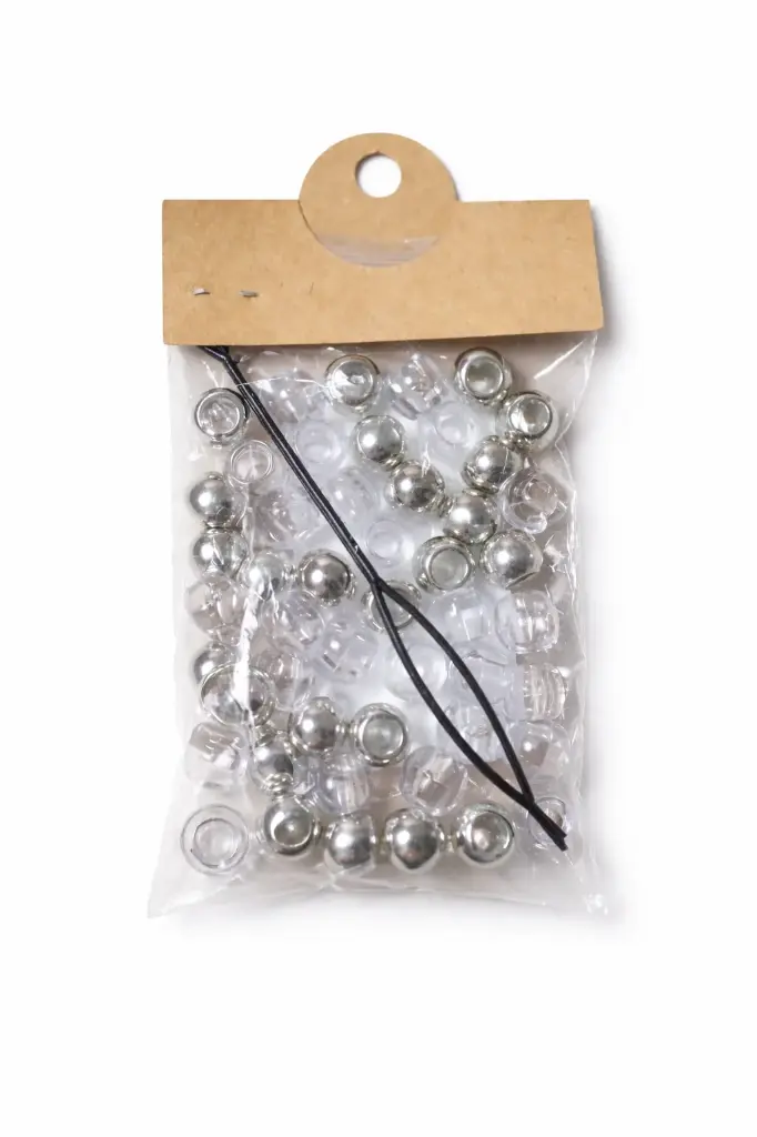 50pcs silvery and clear beads 