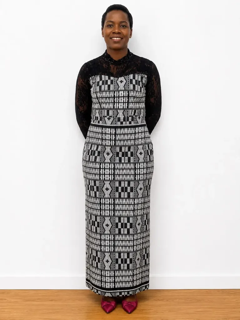 Triba Akwaete black and white dress