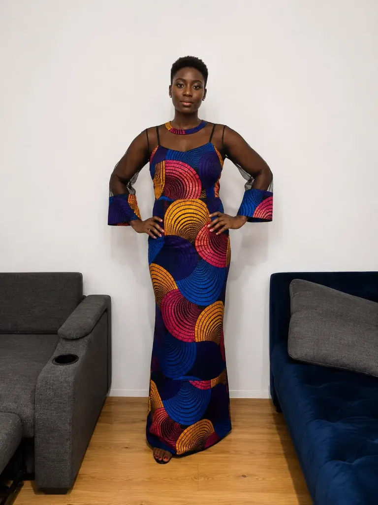 Ankara Gown and Net Overall