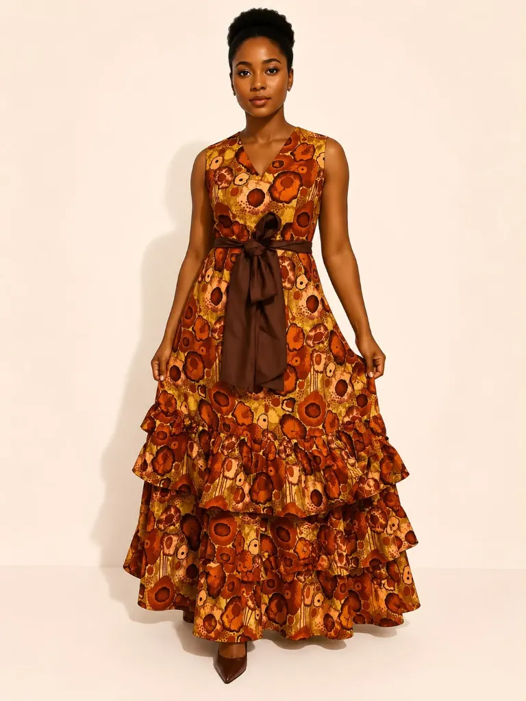 Triba Maxi Gown with satin waist strap