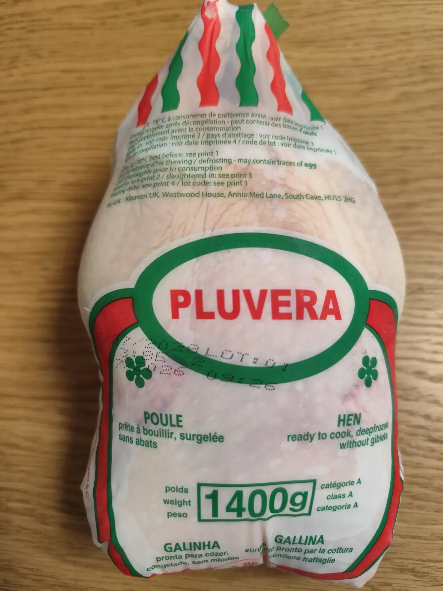 PLUVERA Poule à bouillir -1.4kg