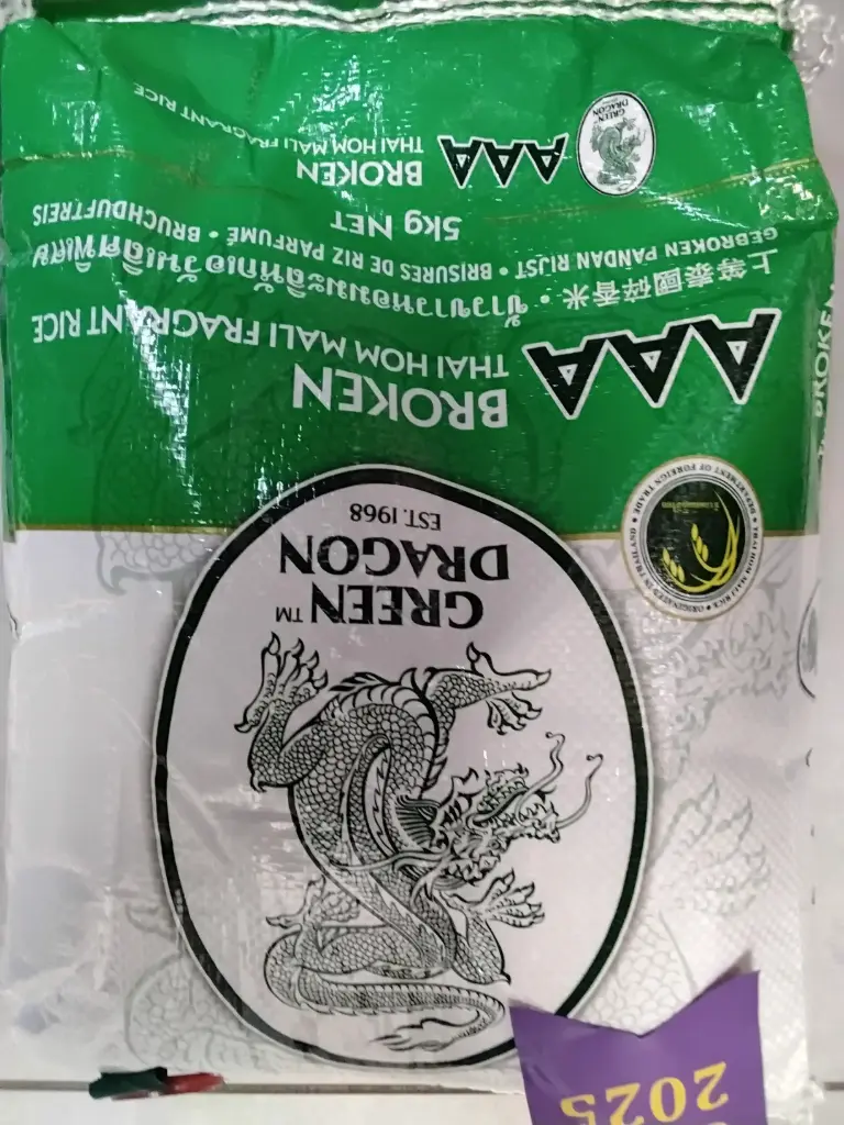 Green Dragon Riz Brisé - Broken Rice from Thailand AAA- 5KG