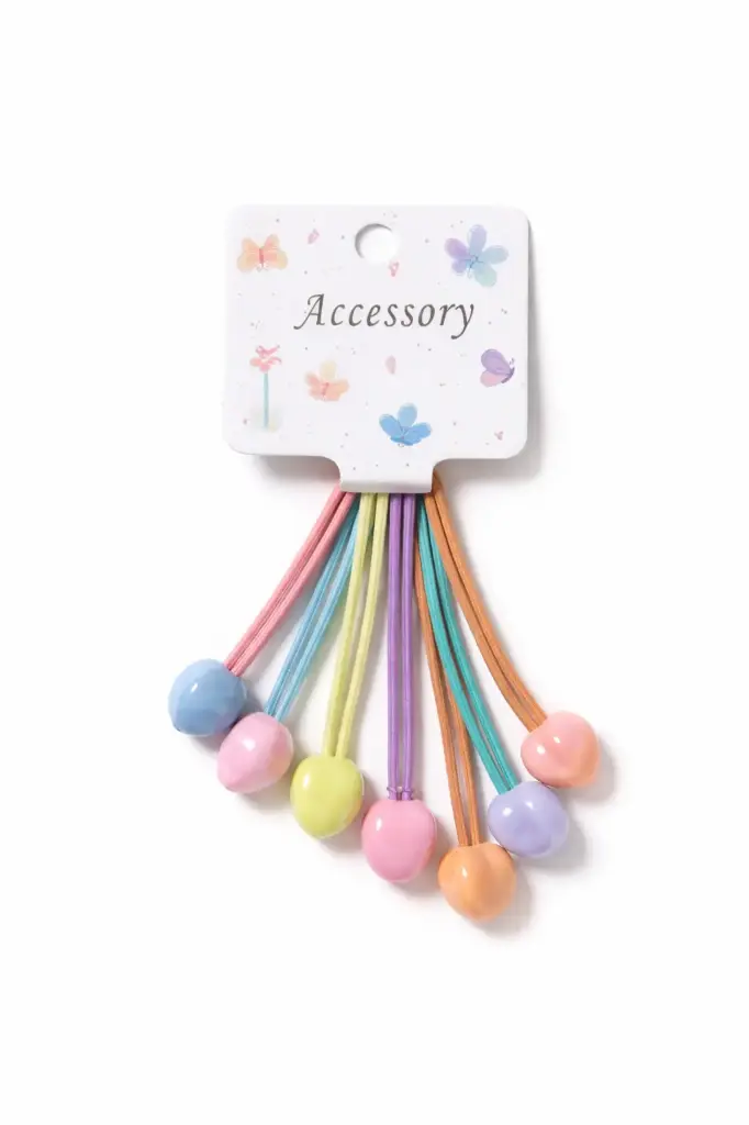 5 Multicolor élastic hair tie for girls 