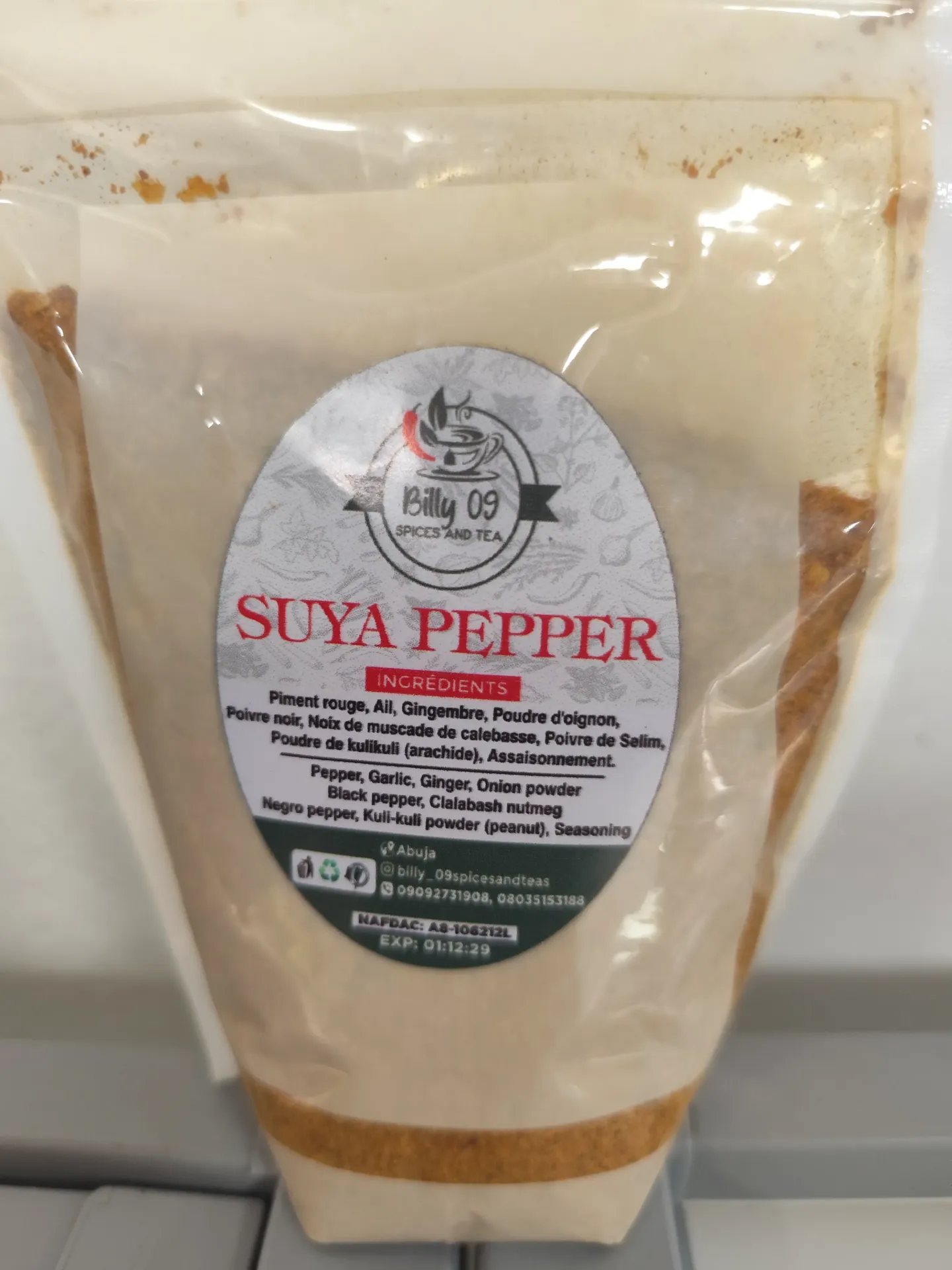 Suya Pepper Spice 290g- ( contains peanuts)