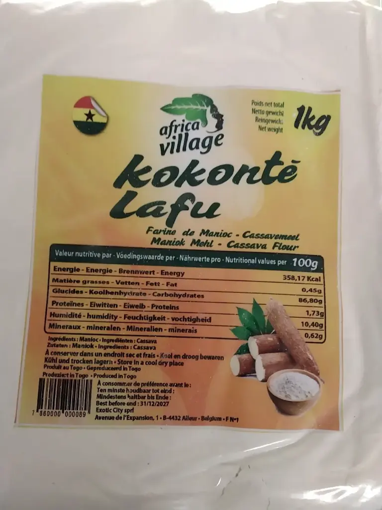 African village Kokonte/Lafu/ Cassava Flour Togo-1kg