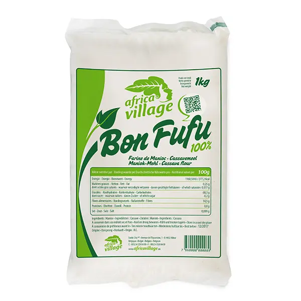 African Village Bon Fufu de Manioc du Togo-1kg 