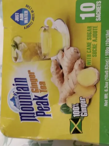 Jamaica Mountain Peak Ginger Instant Tea 10 Sachets- Sweeten with brown sugar 