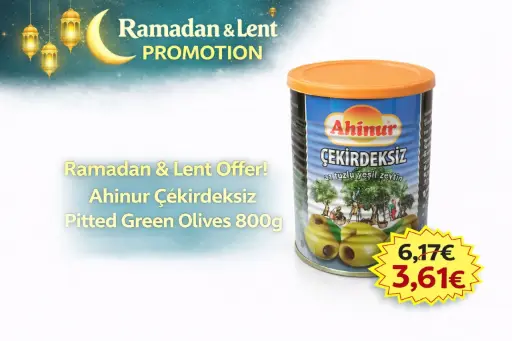 Ahinur cekirdeksiz yesil- Pitted Green Olives- 800g 